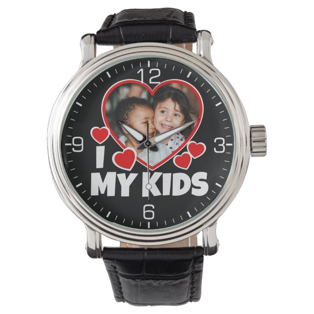 I Heart My Kids Personalized Photo Watch (Front)