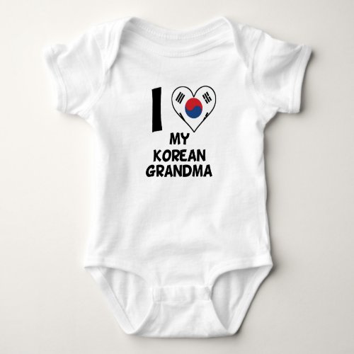 I Heart My Korean Grandma Baby Bodysuit