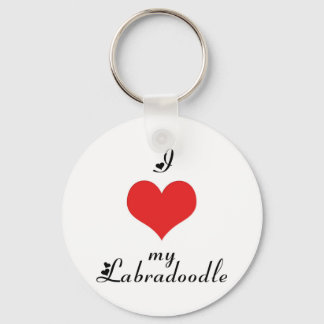 I Heart My Labradoodle Keychain