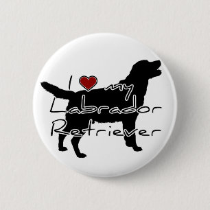 I "heart" my Labrador Retriever" words with graphi Button