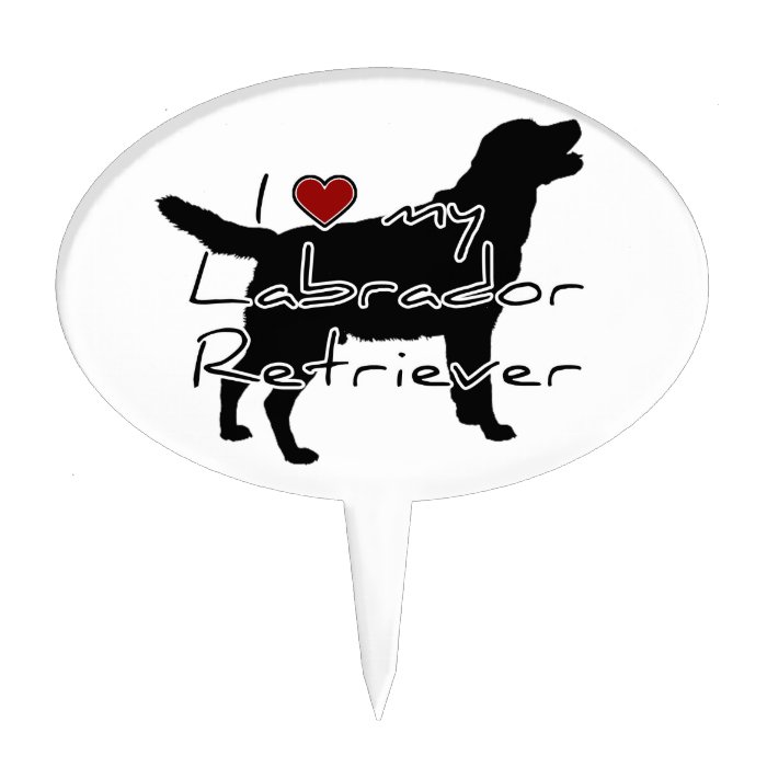 I "heart" my Labrador Retriever" words with graphi Cake Pick