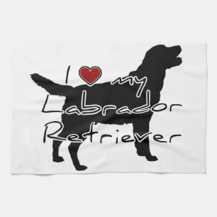I "heart" my Labrador Retriever" words with graphi Towel