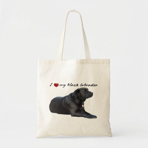 I heart my Labrador Retriever words with photo Tote Bag