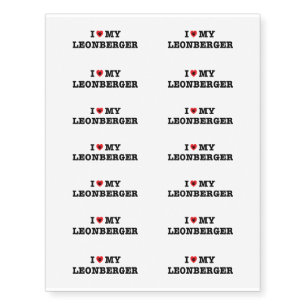 I Heart My Leonberger Temporary Tattoos
