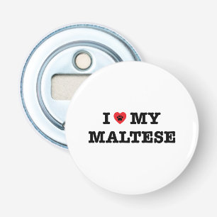 I Heart My Maltese Bottle Opener