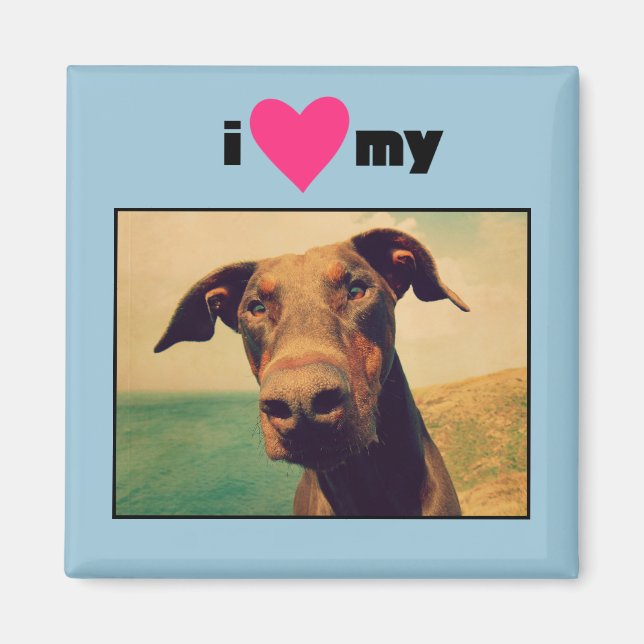 I Heart My Natural Doberman Dog Magnet (Front)