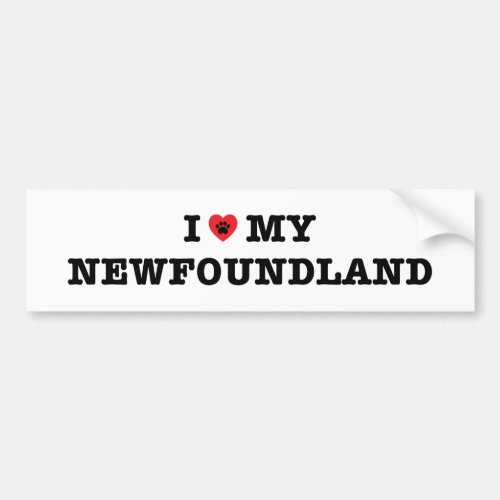 I Heart My Newfoundland Bumper Sticker
