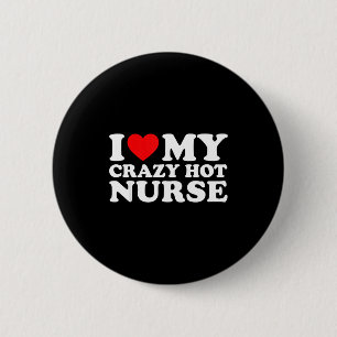 I Heart My Nurse Husband Wife Funny Matching Coupl Button