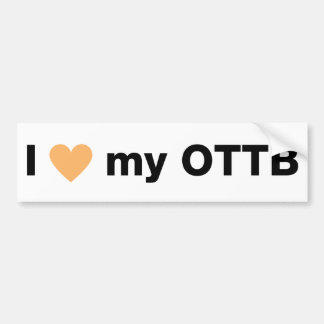I heart my OTTB - Bumper sticker in white