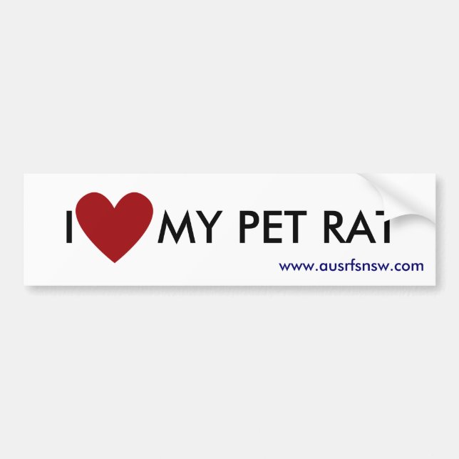 I (heart) MY PET RAT Bumper Sticker (Front)