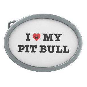 I Heart My Pit Bull Belt Buckle