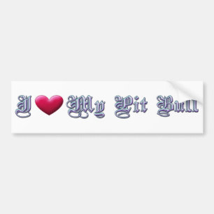 I Heart My Pit Bull Bumpersticker Bumper Sticker