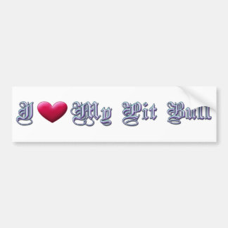 I Heart My Pit Bull Bumpersticker Bumper Sticker