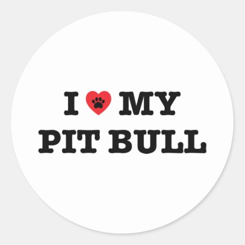I Heart My Pit Bull Sticker