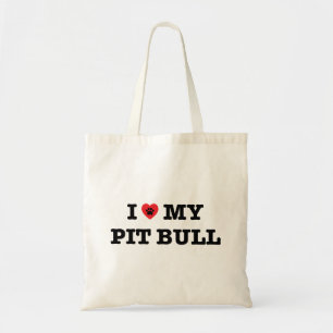 I Heart My Pit Bull Tote Bag