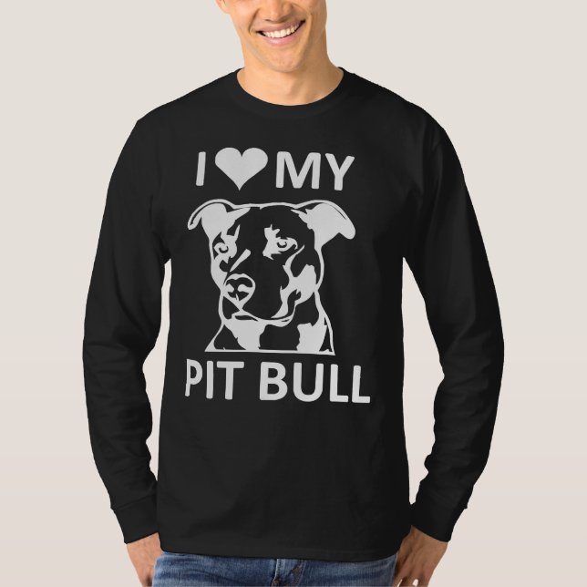 I Heart My Pitbull I Love My Pitbull Pit Bull T-Shirt (Front)