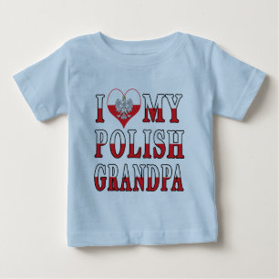 I Heart My Polish Grandpa Baby T-Shirt