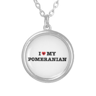 I Heart My Pomeranian Silver Plated Necklace