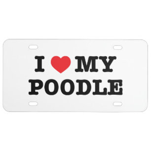 I Heart My Poodle License Plate