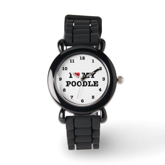 I Heart My Poodle Wrist Watch (Front)