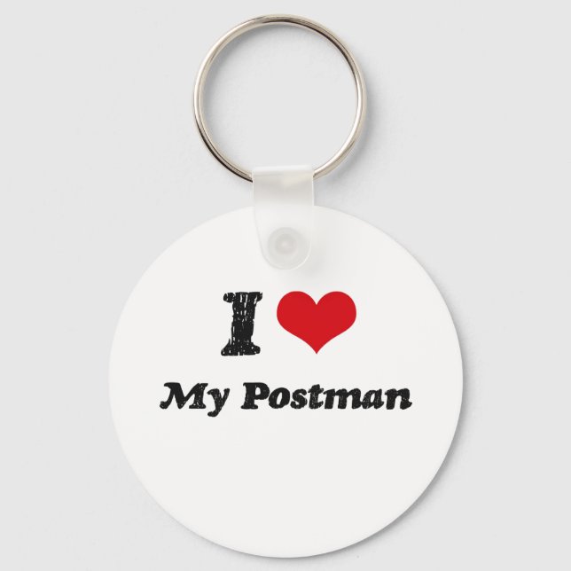 I heart My Postman Keychain (Front)