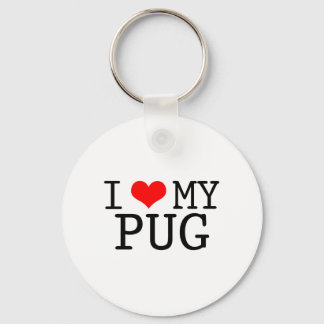 I Heart My Pug Keychain