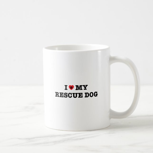 I Heart My Rescue Dog Coffee Mug (Right)