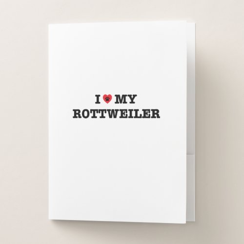 I Heart My Rottweiler Pocket Folder