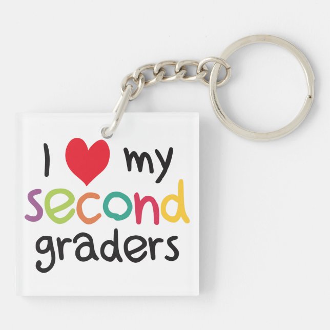 I Heart My Second Graders Teacher Love Keychain (Back)