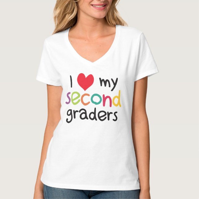 I Heart My Second Graders Teacher Love T-Shirt (Front)