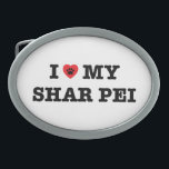 I Heart My Shar Pei Belt Buckle<br><div class="desc">shar,  pei,  shar-pei,  sharpei,  dog,  puppy,  chinese,  pet,  lover,  love,  heart,  paw,  print,  my,  mom,  dad,  owner,  breed,  furry baby,  animal,  china</div>