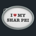 I Heart My Shar Pei Belt Buckle<br><div class="desc">shar,  pei,  shar-pei,  sharpei,  dog,  puppy,  chinese,  pet,  lover,  love,  heart,  paw,  print,  my,  mom,  dad,  owner,  breed,  furry baby,  animal,  china</div>