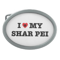 I Heart My Shar Pei Belt Buckle