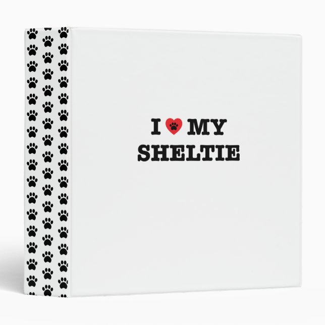 I Heart My Sheltie 3 Ring Binder (Front/Spine)