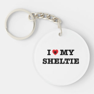 I Heart My Sheltie Acrylic Keychain
