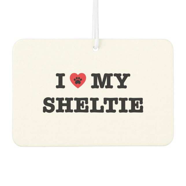 I Heart My Sheltie Car Air Freshener (Front)