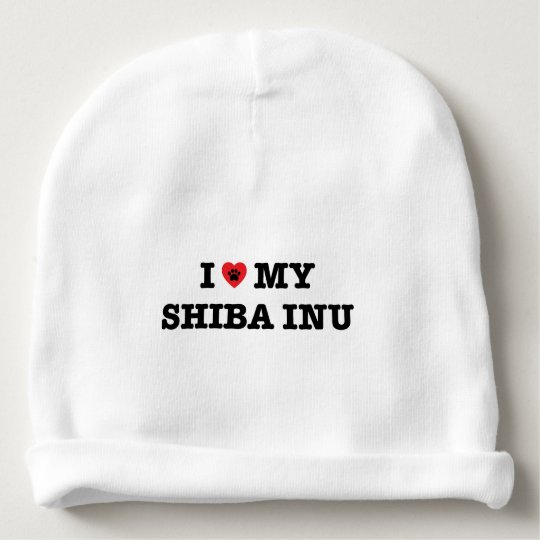 I Heart My Shiba Inu Baby Beanie