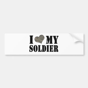 I Heart My Soldier Bumper Sticker