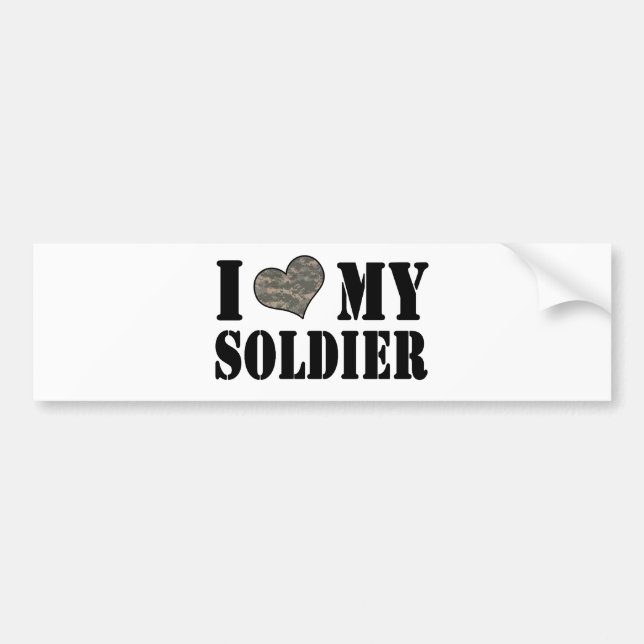 I Heart My Soldier Bumper Sticker (Front)