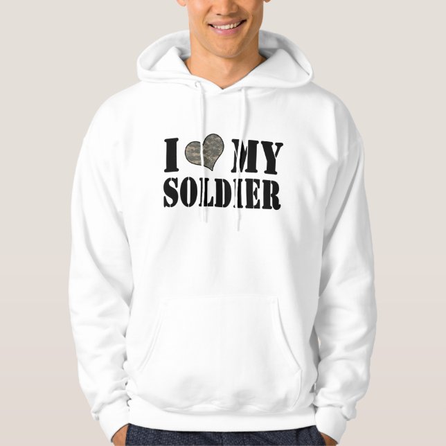 I Heart My Soldier Hoodie (Front)