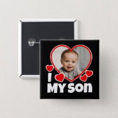 I Heart My Son Personalized Photo Button (Front & Back)