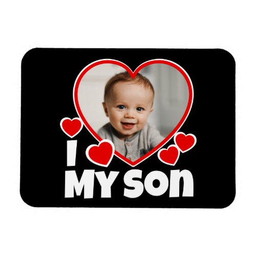 I Heart My Son Personalized Photo Flexible Magnet