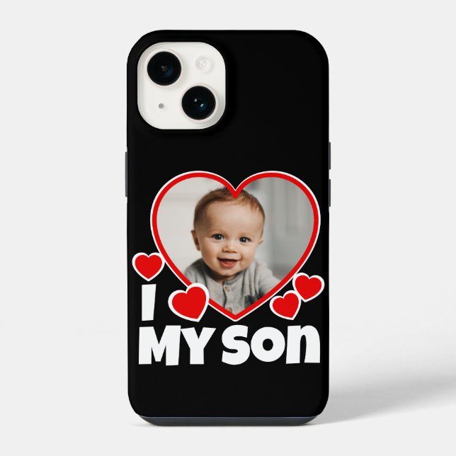 I Heart My Son Personalized Photo iPhone Case (Back)