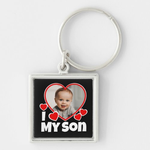 I Heart My Son Personalized Photo Keychain