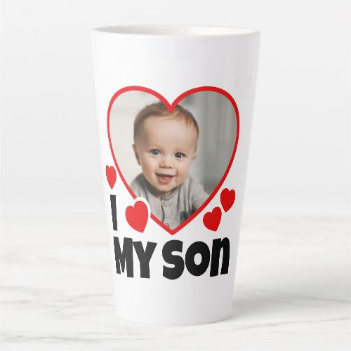 I Heart My Son Personalized Photo Latte Mug