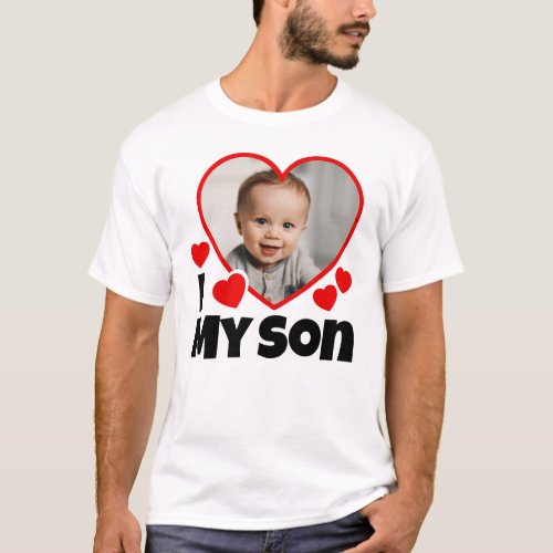 I Heart My Son Personalized Photo Light T_Shirt