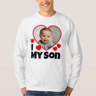 I Heart My Son Personalized Photo Long Sleeve T-Shirt
