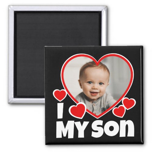 I Heart My Son Personalized Photo Magnet