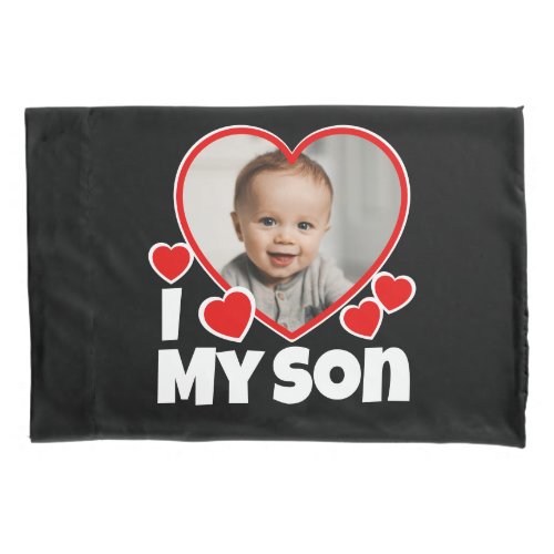 I Heart My Son Personalized Photo Pillow Case