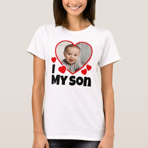 I Heart My Son Personalized Photo T_Shirt